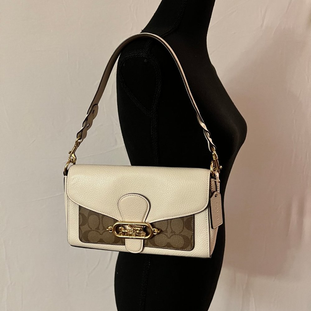 Coach Tabby Style Jade Shoulder Bag w/ Coach Signature Canvas NWOT - Picture 13 of 13